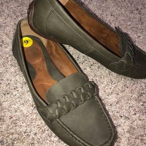 BOC, green loafers, size 9